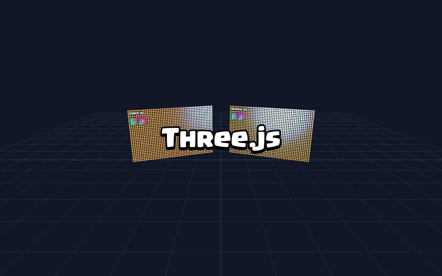 Three.js example with a world-space UI and lighting in a 3D scene