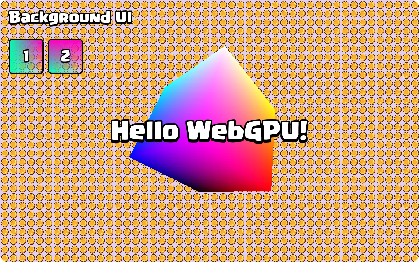 WebGPU example with background UI, an engine scene, and foreground UI