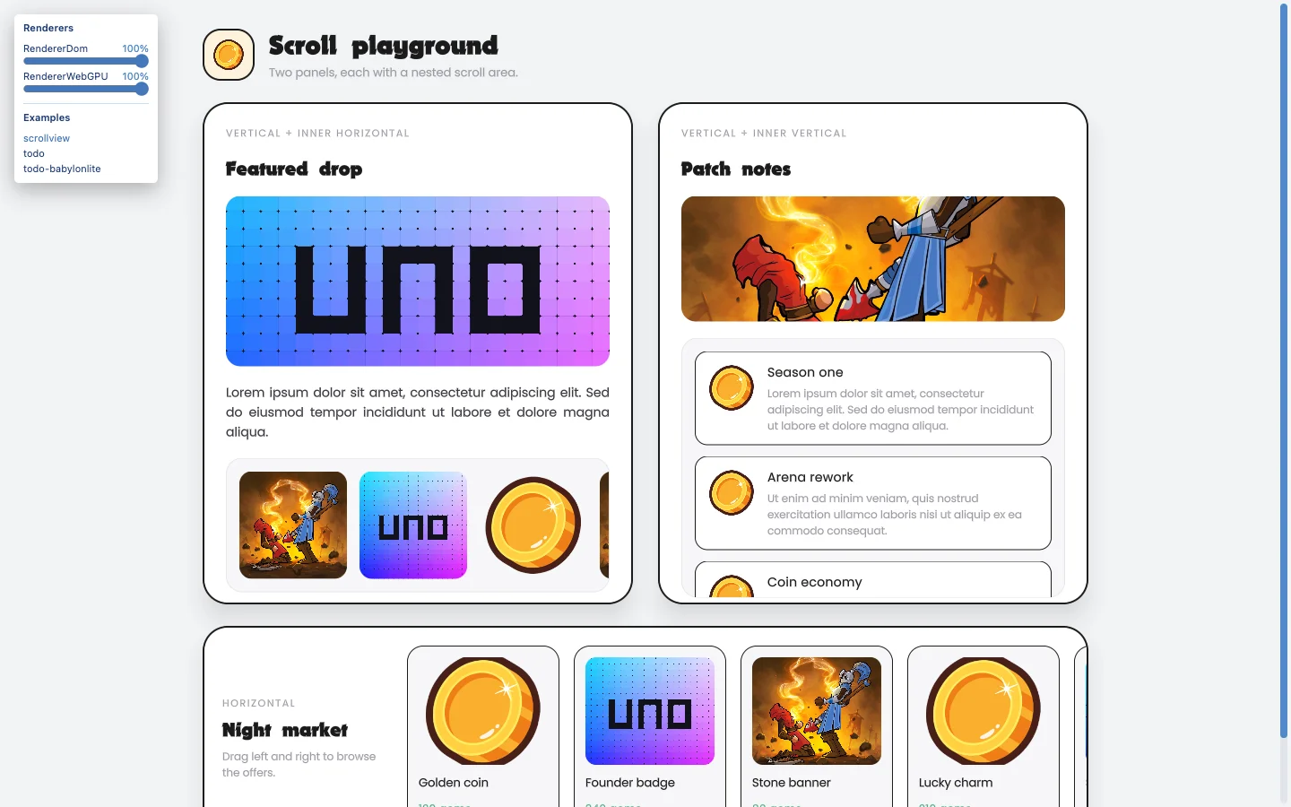 Solid ScrollView example built with uno UI