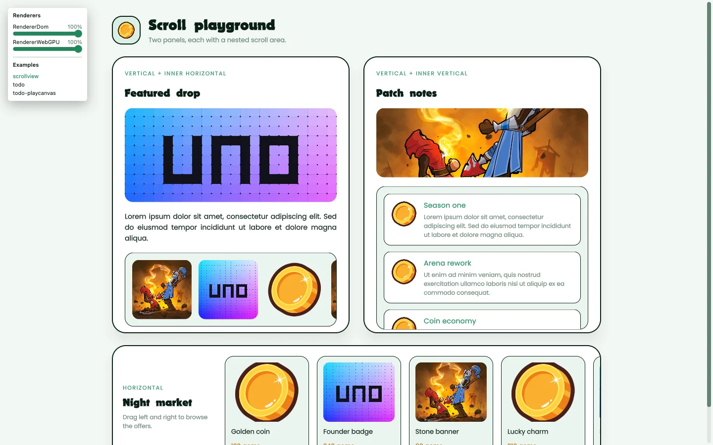 Vue ScrollView example built with uno UI